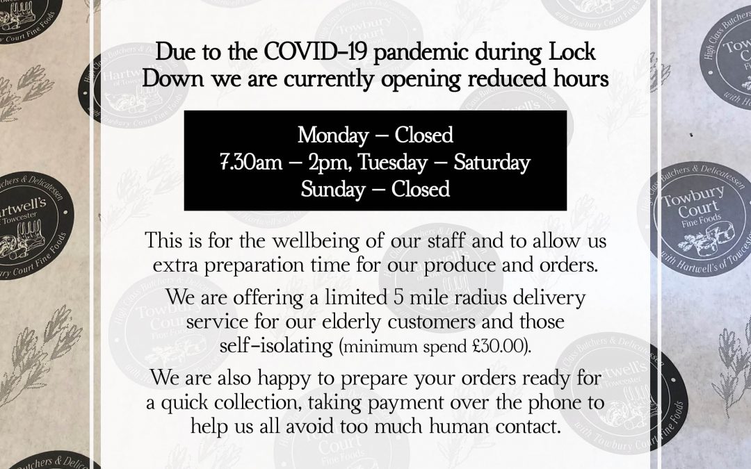 COVID-19 Opening Hours Update